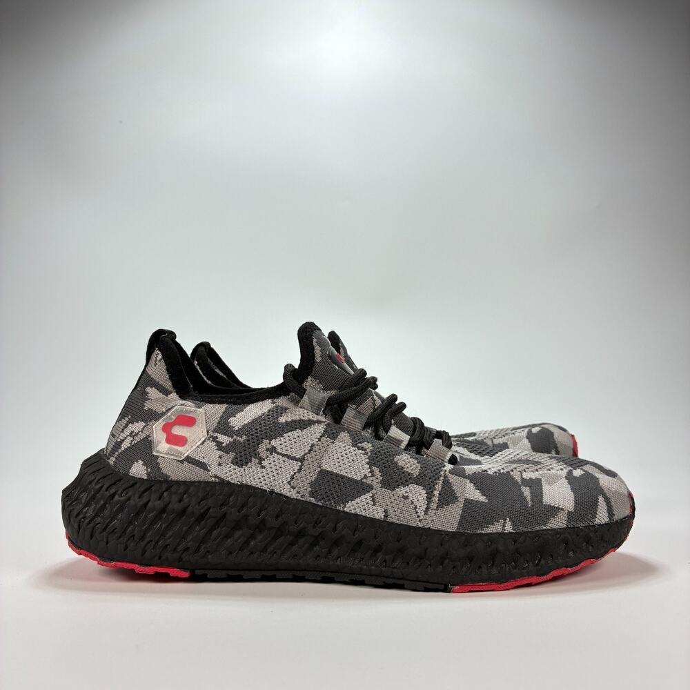 Charly Mikado Gray Black Red Camo Slip On Shoes Sneaker Lightweight Youth Size 4